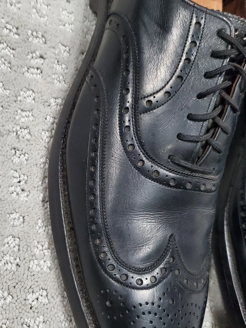 Allen Edmonds Boulevard Black Leather Golf Shoe Men Size 11 4A Rare